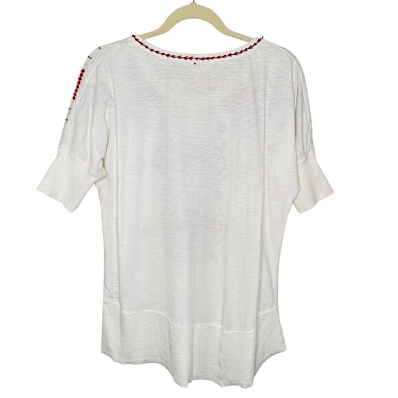 Sundance Embroidered Ivory Tunic Top, S - Picture 3 of 9